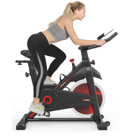 Indoor Cycling Exercise Bike Stationary, Home Gym Workout Fitness Bike with Comfortable Cusion, LCD Display and Hand Pulse