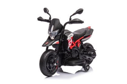 Red, Licensed Aprilia Electric Motorcycle, 6V Kids Motorcycle, Ride On Toy w/Training Wheels, LED Lights, Sounds & Music, Battery Powered Dirt Bike fo