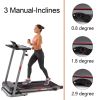 Folding Treadmill for Home with Desk - 2.5HP Compact Electric Treadmill for Running and Walking Foldable Portable Running Machine for Small Spaces Wor