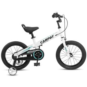 C14112A Ecarpat Kids' Bike 14 Inch Wheels, 1-Speed Boys Girls Child Bicycles For 3-5 Years, With Removable Training Wheels Baby Toys, Coaster+V Brake