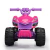 Kids Ride-on ATV, 6V Battery Powered Electric Quad Car with Music, LED Lights and Spray Device, 4 Wheeled Ride-on Toy for Toddlers Age 3-5, Rose Red