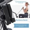 Folding Exercise Bike, Fitness Upright and Recumbent X-Bike with 10-Level Adjustable Resistance, Arm Bands and Backrest