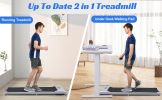 2 in 1 Under Desk Electric Treadmill 2.5HP, Remote Control, Display, Walking Jogging Running Machine Fitness Equipment for Home Gym Office