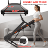 330LBS Folding Electric Treadmill Bluetooth App Walking Aerobic Training 14.8KM/ h Running LCD display 6in 3.5HP motor, tilt midsize treadmill adult m