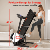 330LBS Folding Electric Treadmill Bluetooth App Walking Aerobic Training 14.8KM/ h Running LCD display 6in 3.5HP motor, tilt midsize treadmill adult m