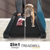 FYC 2-in-1 Dog Treadmill for Home - 220lbs Weight Capacity Folding Pet Training Machine Compact Exercise Workout Foldable Running Machine Portable for