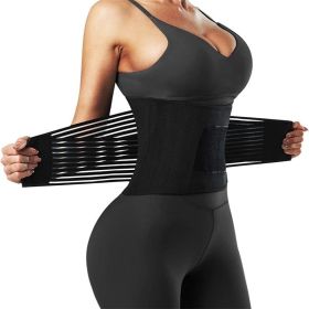 Waist Trainer Belt for Women;  Waist Cincher Trimmer;  Slimming Body Shaper Belt (Color: Black, size: L)