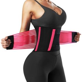 Waist Trainer Belt for Women;  Waist Cincher Trimmer;  Slimming Body Shaper Belt (Color: Red, size: XXXL)