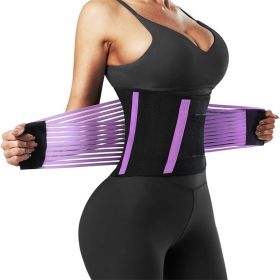 Waist Trainer Belt for Women;  Waist Cincher Trimmer;  Slimming Body Shaper Belt (Color: Purple, size: XL)