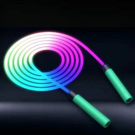 Jump Rope; Glowing Skipping Rope; Silicone Handles Fast Speed LED Light Up Rope Without Tangles; For Basic Jumping Training; Workouts; Fitness (Color: Blue)