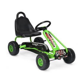 4 Wheel Pedal Powered Ride On Car with Adjustable Seat (Color: Green)