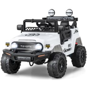 12V 7Ah Licensed Toyota FJ Cruiser Electric Car with Remote Control (Color: White)