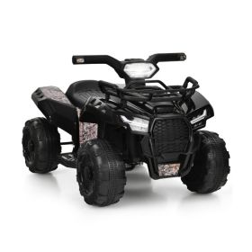 6V Kids ATV Quad Electric Ride On Car with LED Light and MP3 (Color: Black)