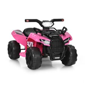 6V Kids ATV Quad Electric Ride On Car with LED Light and MP3 (Color: Pink)