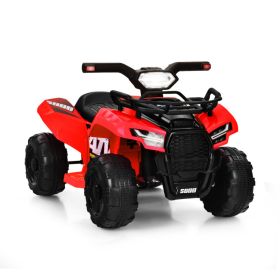 6V Kids ATV Quad Electric Ride On Car with LED Light and MP3 (Color: Red)