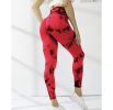 2024  New high-quality high-elastic tie-dye sports fitness trousers women's jacquard yoga trousers high-waisted peach buttocks trousers seamless outer