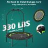 40 Inch Foldable Fitness Rebounder with Resistance Bands Adjustable Home