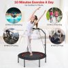 40 Inch Foldable Fitness Rebounder with Resistance Bands Adjustable Home