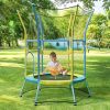 Mini Trampoline for Kids with Safety Enclosure Net and Foam Handles