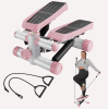 Pink Sports Stepper, Resistance belt stair Stepper 330 lb Load Mini Stepper LED Display Hydraulic Fitness Stepper Home and garage gym exercise squat a