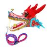 Lightweight Dragon Poi with 3D Dragon Head & Swing Rope Combo for Kids and Beginners, Flowy Dragon Ribbon Streamer Outdoor Fitness Golden Dragon Stage