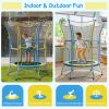 Mini Trampoline for Kids with Safety Enclosure Net and Foam Handles