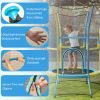 Mini Trampoline for Kids with Safety Enclosure Net and Foam Handles