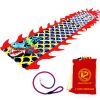 Lightweight Dragon Poi with 3D Dragon Head & Swing Rope Combo for Kids and Beginners, Flowy Dragon Ribbon Streamer Outdoor Fitness Golden Dragon Stage