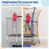 Mini Trampoline for Kids with Safety Enclosure Net and Foam Handles